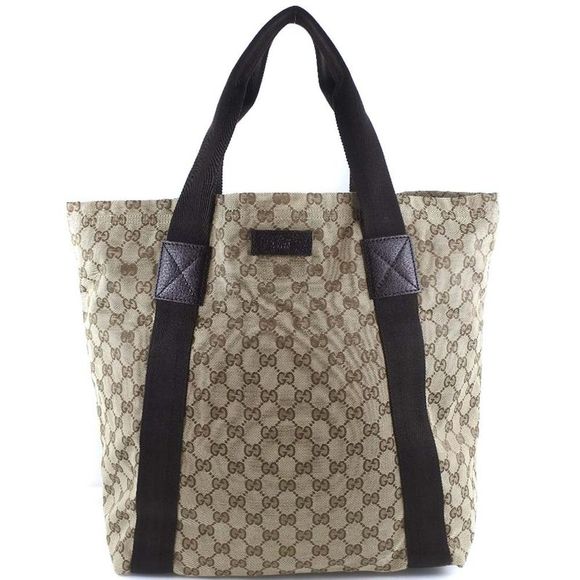 Gucci Gg Canvas Beige Canvas Tote Bag (Pre-Owned) - Picture 3 of 11